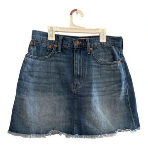 Madewell Rigid Denim High Rise A-Line Denim Mini Skirt Size 28